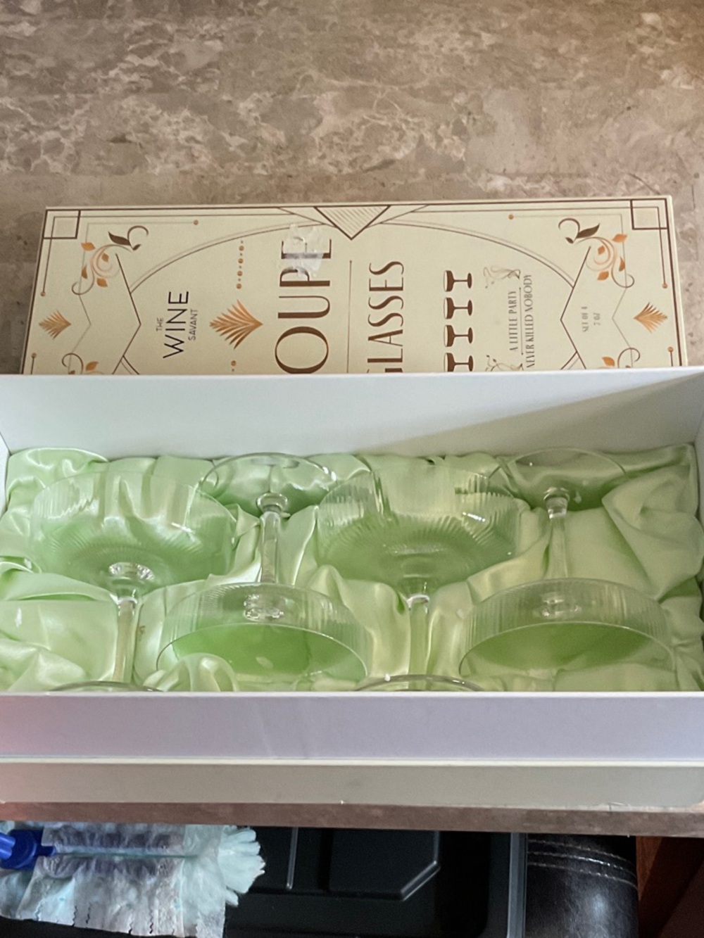 Set of 4  Glass Coupe Dessert/Cocktail Glasses